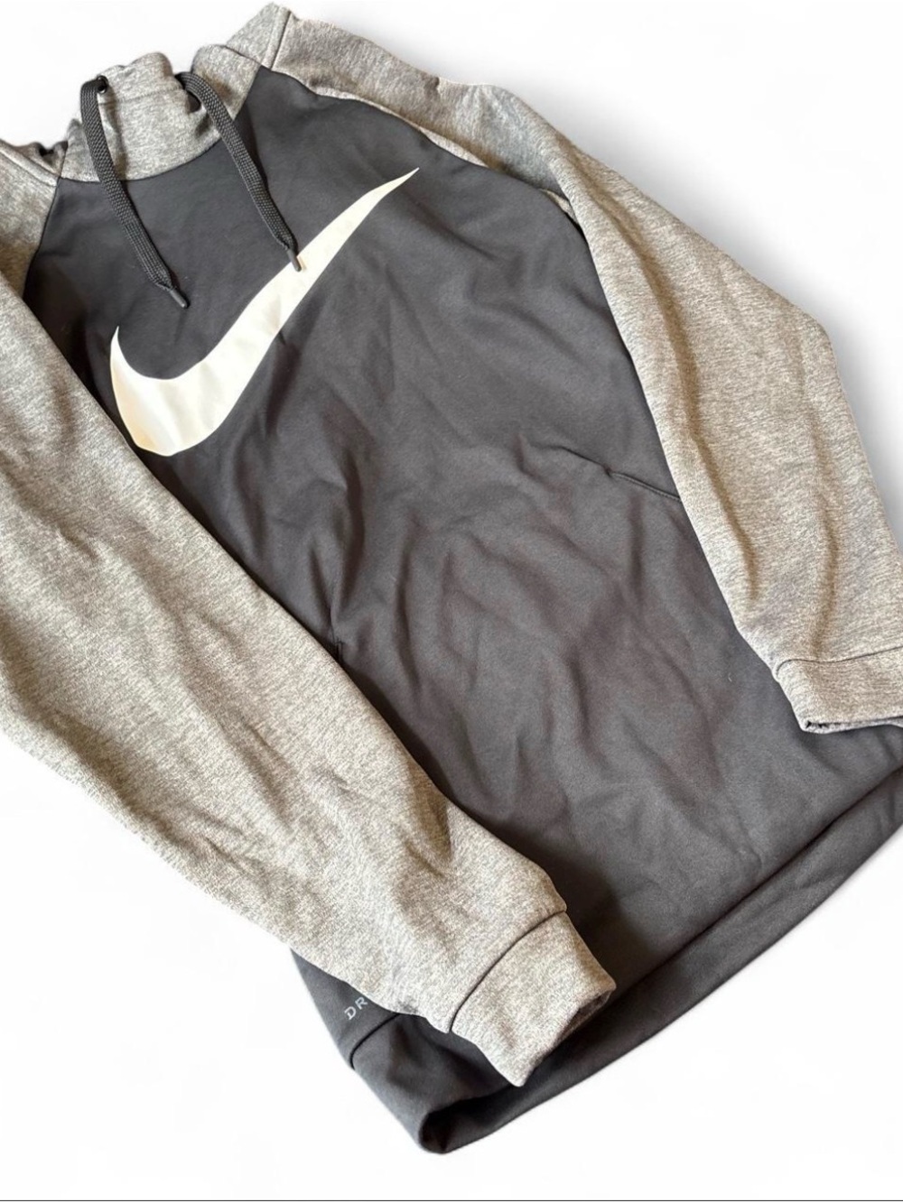 Nike Dri-FIT Black & Gray Hoodie Women’s Size Small Athletic Pullover